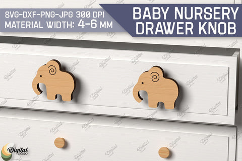 Baby Nursery Drawer Knobs SVG Bundle. 3D Wood Knobs Laser Cut SVG Evgenyia Guschina 