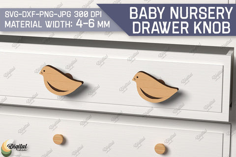Baby Nursery Drawer Knobs SVG Bundle. 3D Wood Knobs Laser Cut SVG Evgenyia Guschina 