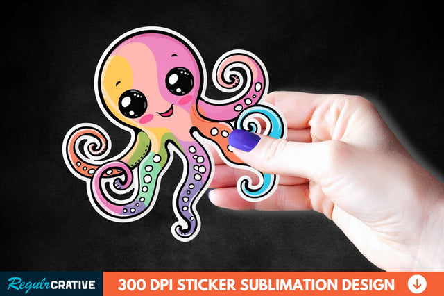 Baby Octopus Sticker Clipart Sublimation Regulrcrative 