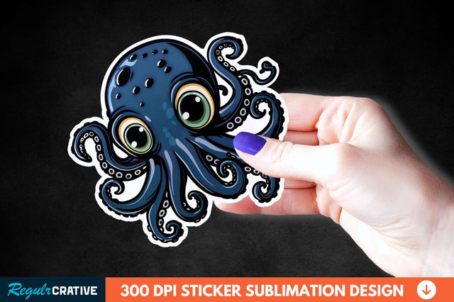 Baby Octopus Sticker Clipart Sublimation Regulrcrative 