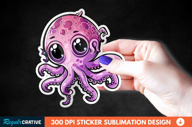 Baby Octopus Sticker Clipart Sublimation Regulrcrative 