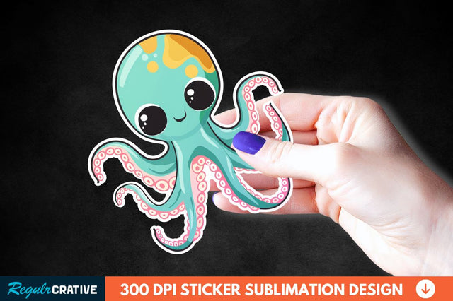 Baby Octopus Sticker Clipart Sublimation Regulrcrative 