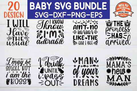 Baby Onesie SVG Bundle , Baby Svg bundle, Funny Baby svg, baby newborn svg, Newborn SVG Bundle, Baby Quote Bundle, Cute Baby Sayings svg, Baby Feet svg SVG BB Type Studios 