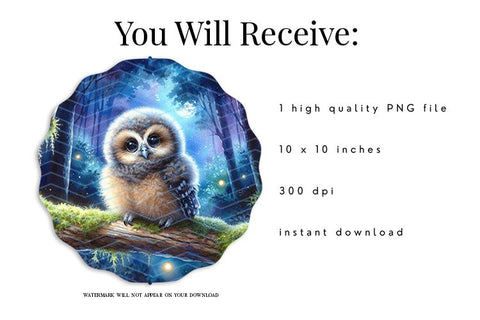 Baby Owl wind spinner sublimation design Sublimation BijouBay 