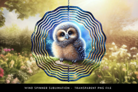 Baby Owl wind spinner sublimation design Sublimation BijouBay 