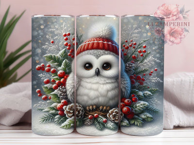 Baby Owl Winter Christmas Tumbler, Holiday Owl Sublimation Design, Festive Cup Art, 20oz Xmas Tumbler, Whimsical Owl Mug, Stylish Christmas Cup, Cozy Winter Wrap Sublimation Li Zamperini 