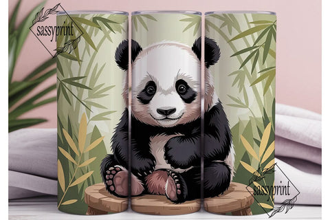 Baby Panda 20oz Tumbler Wrap Sublimation sassyprint 