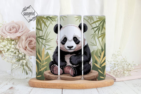 Baby Panda 20oz Tumbler Wrap Sublimation sassyprint 