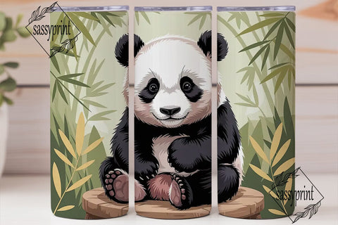 Baby Panda 20oz Tumbler Wrap Sublimation sassyprint 