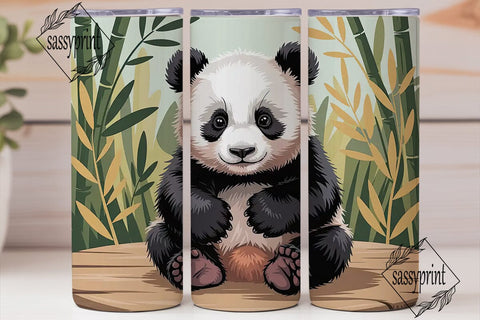 Baby Panda 20oz Tumbler Wrap Sublimation sassyprint 