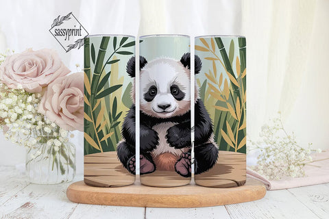 Baby Panda 20oz Tumbler Wrap Sublimation sassyprint 