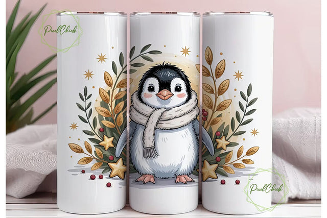 Baby Penguin Christmas 20oz Tumbler Wrap Sublimation PixelChick 