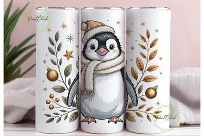 Baby Penguin Christmas 20oz Tumbler Wrap Sublimation PixelChick 