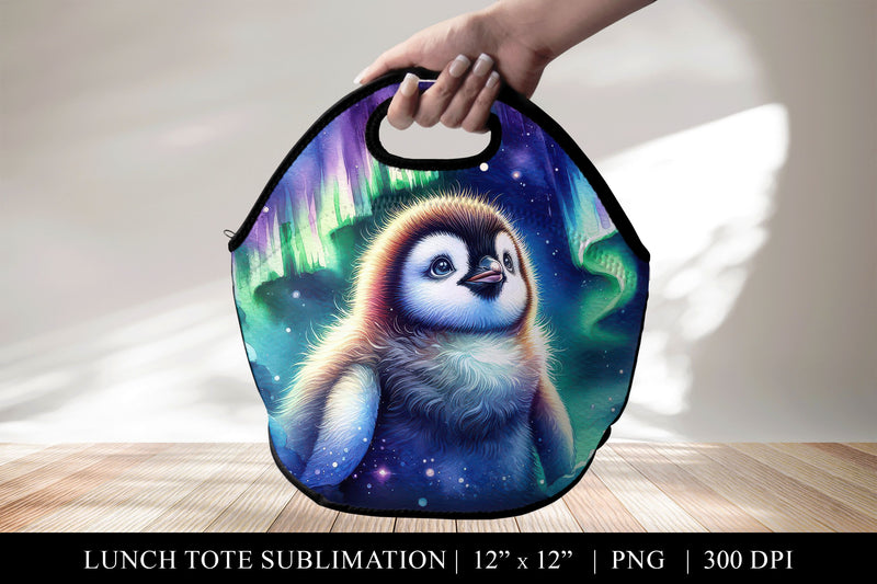 Baby Penguin Under the Northern Lights Sublimation BijouBay 