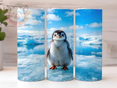Baby Penguin Wildlife 20oz Tumbler Wrap, Standing Pose, Wildlife Design, Penguin Art, Nature Inspired, 20oz Tumbler Wrap, Sublimation PNG Sublimation Lara' s Designs 
