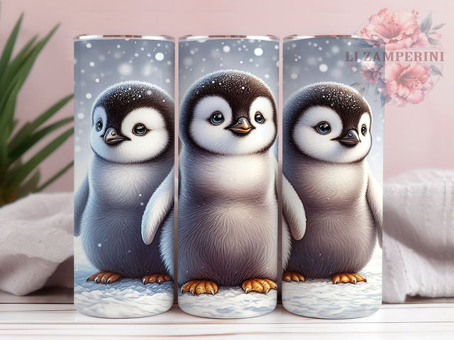Baby Penguins 20oz Tumbler Wrap PNG, Christmas Kawaii Tumbler Png, Straight & Tapered Tumbler Wrap, Instant Digital Download Sublimation Li Zamperini 
