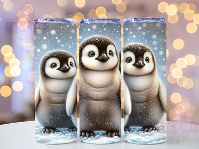 Baby Penguins 20oz Tumbler Wrap Sublimation Design, Straight Tapered Tumbler Wrap, Christmas Kawaii Tumbler Png, Instant Digital Download Sublimation SvggirlplusArt 