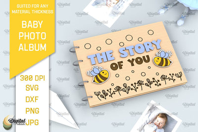 Baby Photo Album Laser Cut. Kids Memory Book SVG SVG Evgenyia Guschina 