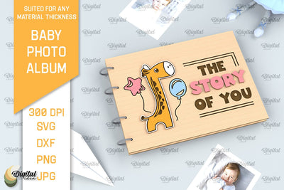 Baby Photo Album Laser Cut. Kids Memory Book SVG SVG Evgenyia Guschina 