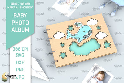 Baby Photo Album Laser Cut. Kids Memory Book SVG SVG Evgenyia Guschina 