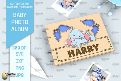 Baby Photo Album Laser Cut. Kids Memory Book SVG SVG Evgenyia Guschina 