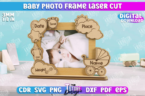 Baby Photo Frame Bundle | New Born Photo Frame | Home Décor | Gift Idea | CNC Files SVG The T Store Design 