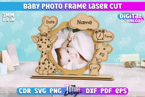 Baby Photo Frame Bundle | New Born Photo Frame | Home Décor | Gift Idea | CNC Files SVG The T Store Design 