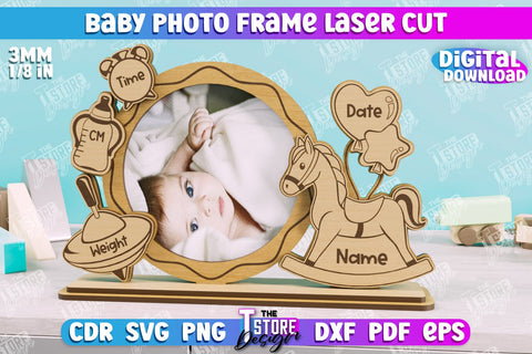 Baby Photo Frame Bundle | New Born Photo Frame | Home Décor | Gift Idea | CNC Files SVG The T Store Design 