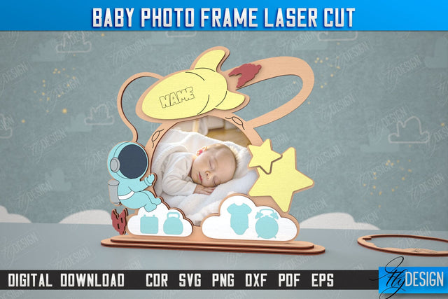 Baby Photo Frame | New Born Photo Frame | Home Décor | Gift Idea | CNC File SVG Fly Design 