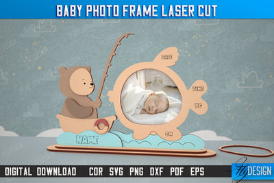 Baby Photo Frame | New Born Photo Frame | Home Décor | Gift Idea | CNC File SVG Fly Design 
