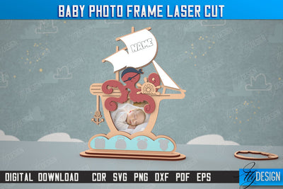 Baby Photo Frame | New Born Photo Frame | Home Décor | Gift Idea | CNC File SVG Fly Design 
