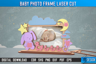 Baby Photo Frame | New Born Photo Frame | Home Décor | Gift Idea | CNC File SVG Fly Design 
