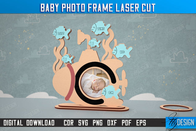Baby Photo Frame | New Born Photo Frame | Home Décor | Gift Idea | CNC File SVG Fly Design 