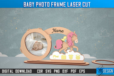 Baby Photo Frame | New Born Photo Frame | Home Décor | Gift Idea | CNC File SVG Fly Design 