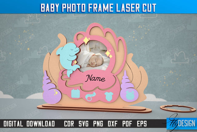 Baby Photo Frame | New Born Photo Frame | Home Décor | Gift Idea | CNC File SVG Fly Design 