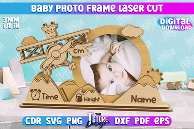 Baby Photo Frame | New Born Photo Frame | Home Décor | Gift Idea | CNC File SVG The T Store Design 