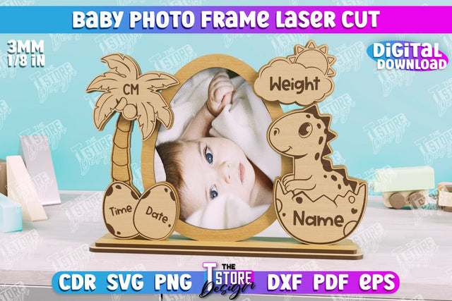 Baby Photo Frame | New Born Photo Frame | Home Décor | Gift Idea | CNC File SVG The T Store Design 