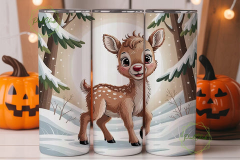 Baby Reindeer Christmas Tumbler Wrap Sublimation PixelChick 