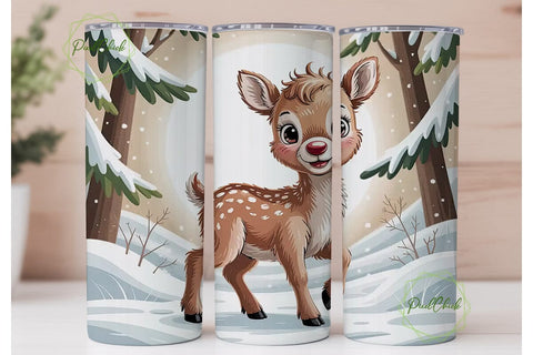 Baby Reindeer Christmas Tumbler Wrap Sublimation PixelChick 