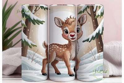 Baby Reindeer Christmas Tumbler Wrap Sublimation PixelChick 