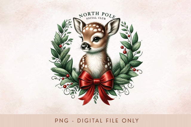 Baby Reindeer PNG - Cute Christmas Shirt Sublimation Design Sublimation BijouBay 