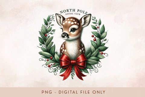 Baby Reindeer PNG - Cute Christmas Shirt Sublimation Design Sublimation BijouBay 