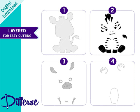 Baby Safari Animals SVG | Animals Bundle SVG SVG Differse 