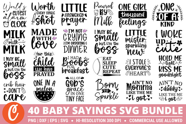 Baby sayings svg bundle SVG Designangry 