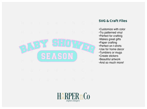 Baby Shower Season Laser SVG EPS Cut File SVG HarperNCo 