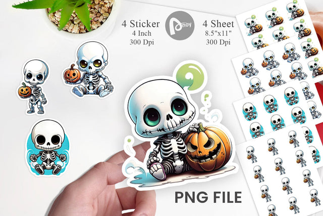 Baby Skeleton Sticker Sublimation artnoy 
