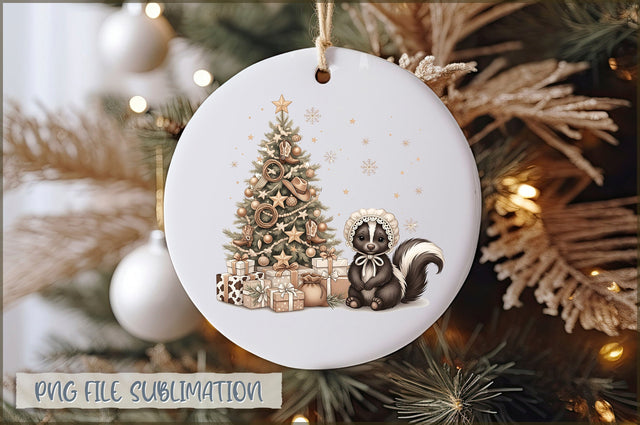 Baby Skunk 1st Christmas Ornament PNG Sublimation Shetara Begum 