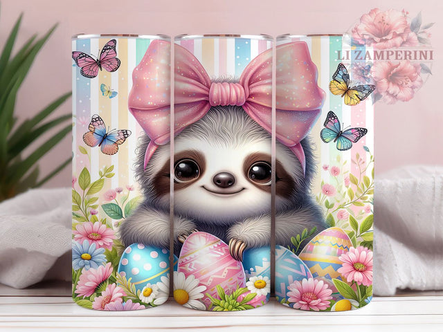 Baby Sloth Easter 20oz Tumbler, Cute Sloth Design, 20oz Tumbler Sublimation, Sloth PNG Cup Wrap, Holiday Sublimation Wrap, Springtime Cup Design, Digital Sloth Sublimation Sublimation Li Zamperini 