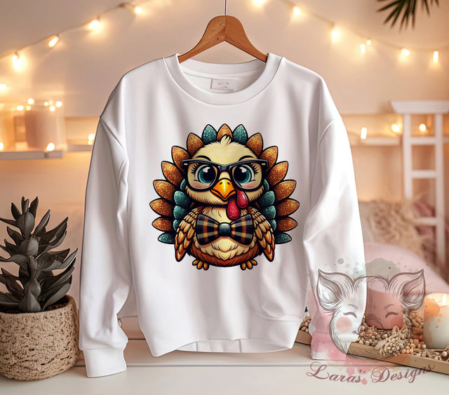 Baby Turkey Graphic, Thanksgiving PNG Files, Cute Turkey Design, Fall Decor Digital Download, Baby Animal Art, Thanksgiving Sublimation Files, Kids Thanksgiving Print, Adorable Sublimation Lara' s Designs 