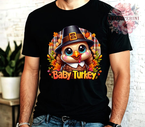 Baby Turkey, Thanksgiving PNG, Turkey Sublimation, Digital Download, Cute Turkey, Thanksgiving Decor, Fall Clipart, Thanksgiving Gift Sublimation Li Zamperini 